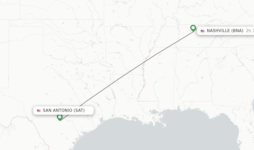 Direct non stop flights from San Antonio to Nashville