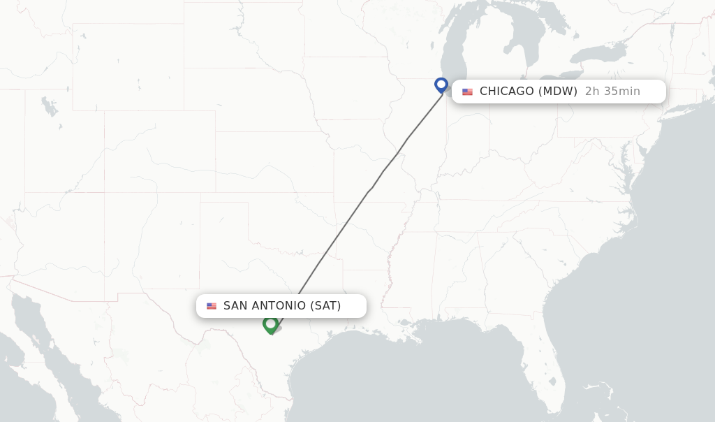 Direct non stop flights from San Antonio to Chicago schedules