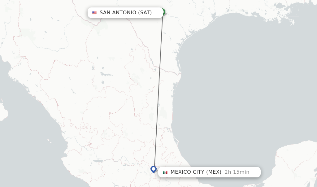 Direct non stop flights from San Antonio to Mexico City