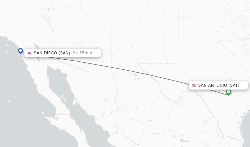 Direct non stop flights from San Antonio to San Diego