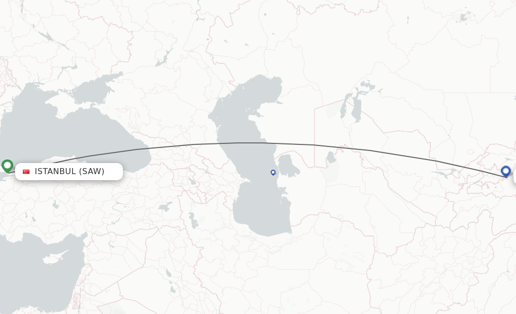 Direct (non-stop) flights from Istanbul to Osh - schedules ...