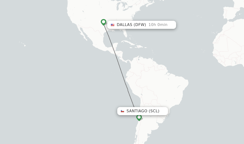 Direct non stop flights from Santiago to Dallas schedules