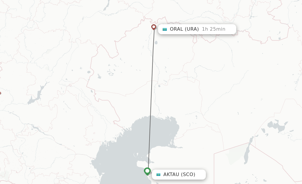 Direct (non-stop) flights from Aktau to Uralsk - schedules ...