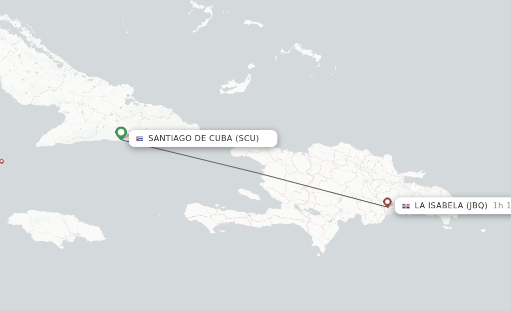 Direct (nonstop) flights from Santiago to Santo Domingo schedules