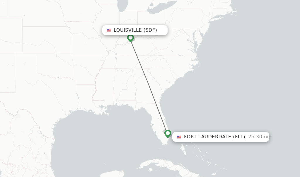 Direct non stop flights from Louisville to Fort Lauderdale