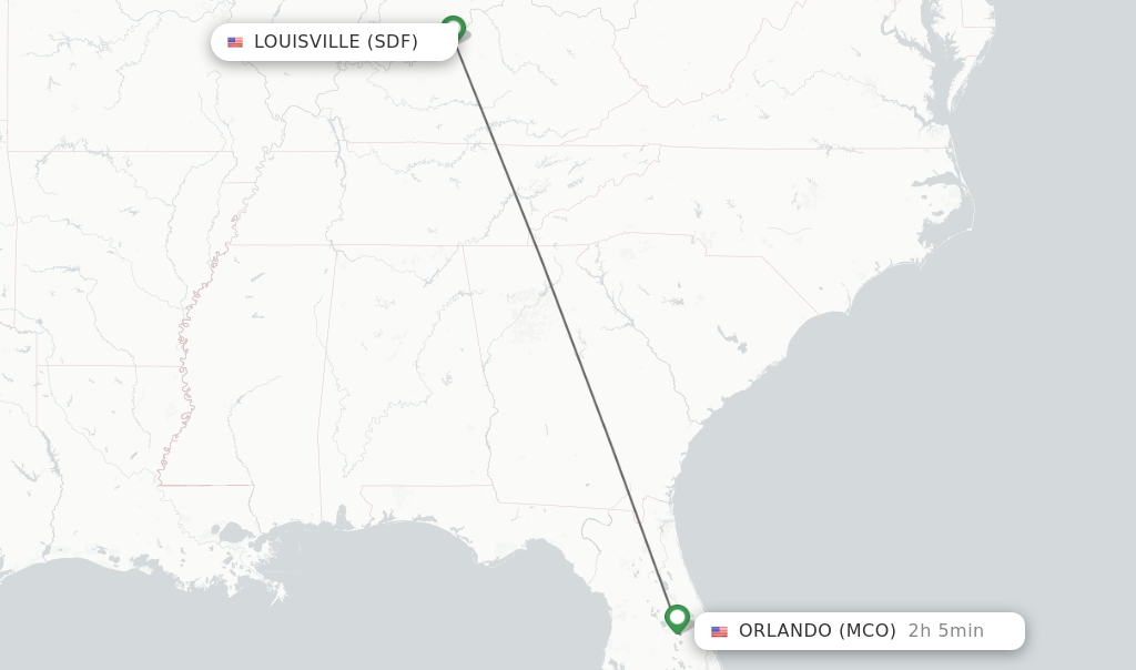 Direct non stop flights from Louisville to Orlando schedules