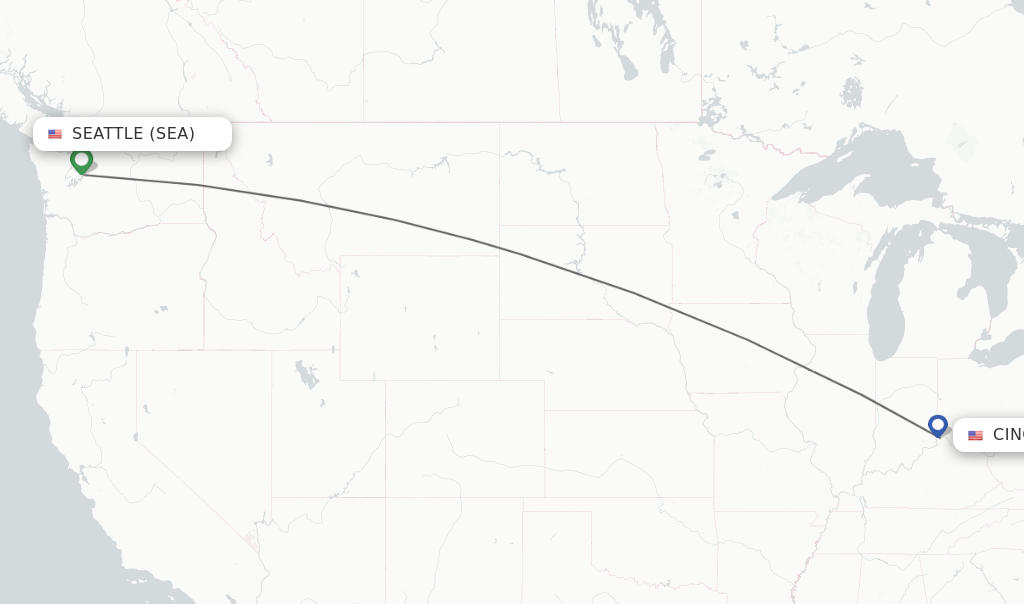 Direct non stop flights from Seattle to Cincinnati schedules