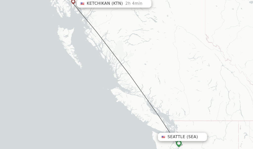 Direct non stop flights from Seattle to Ketchikan schedules