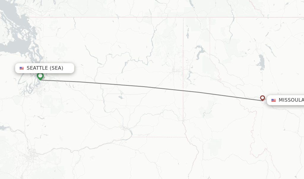 Direct (nonstop) flights from Seattle to Missoula schedules