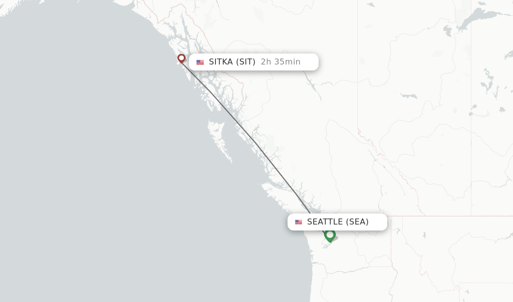 Direct non stop flights from Seattle to Sitka schedules