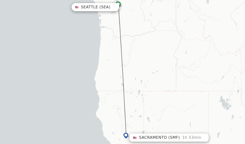 Direct (nonstop) flights from Seattle to Sacramento schedules