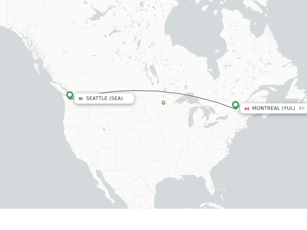 Direct (nonstop) flights from Seattle to Montreal schedules