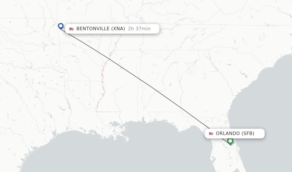 Direct non stop flights from Orlando to Bentonville schedules