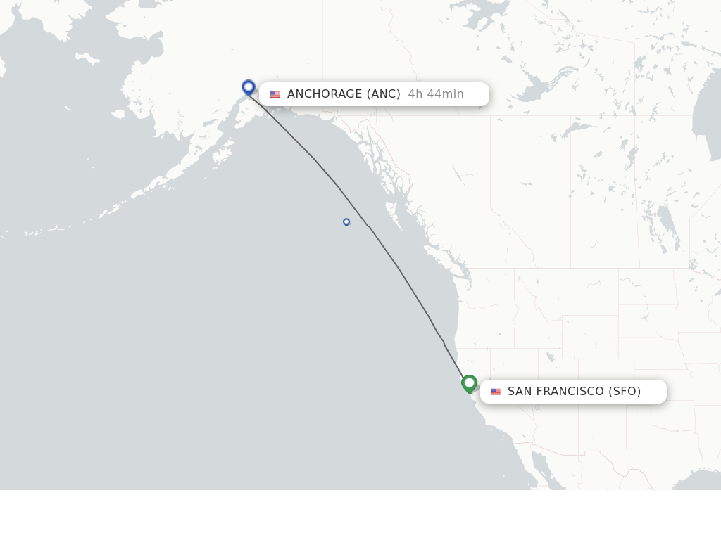 Direct non stop flights from San Francisco to Anchorage