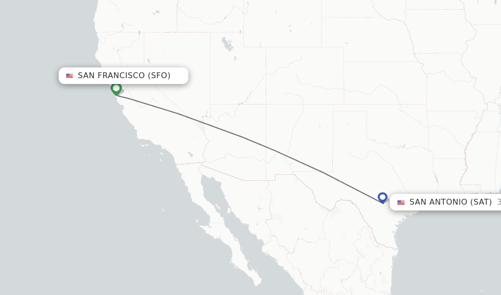 Direct non stop flights from San Francisco to San Antonio