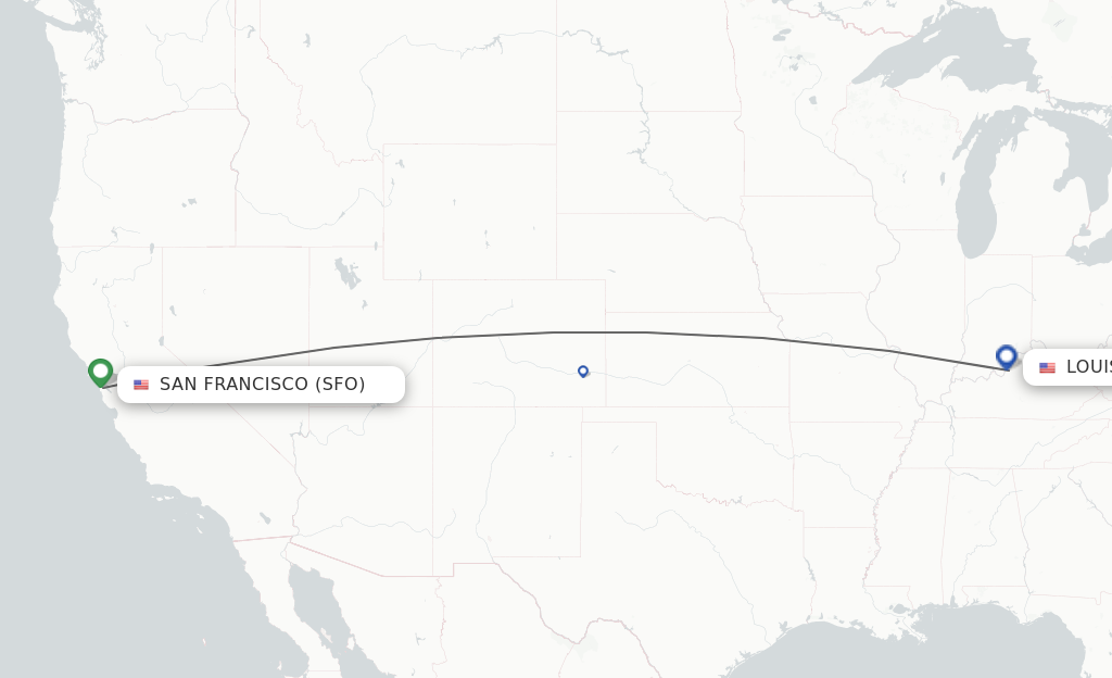 Direct non stop flights from San Francisco to Louisville