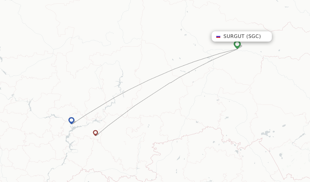 UVT Aero flights from Surgut, SGC - FlightsFrom.com