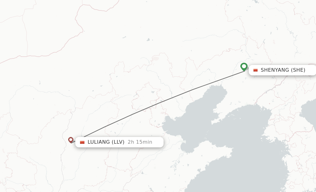 Direct (non-stop) flights from Shenyang to Luliang - schedules ...