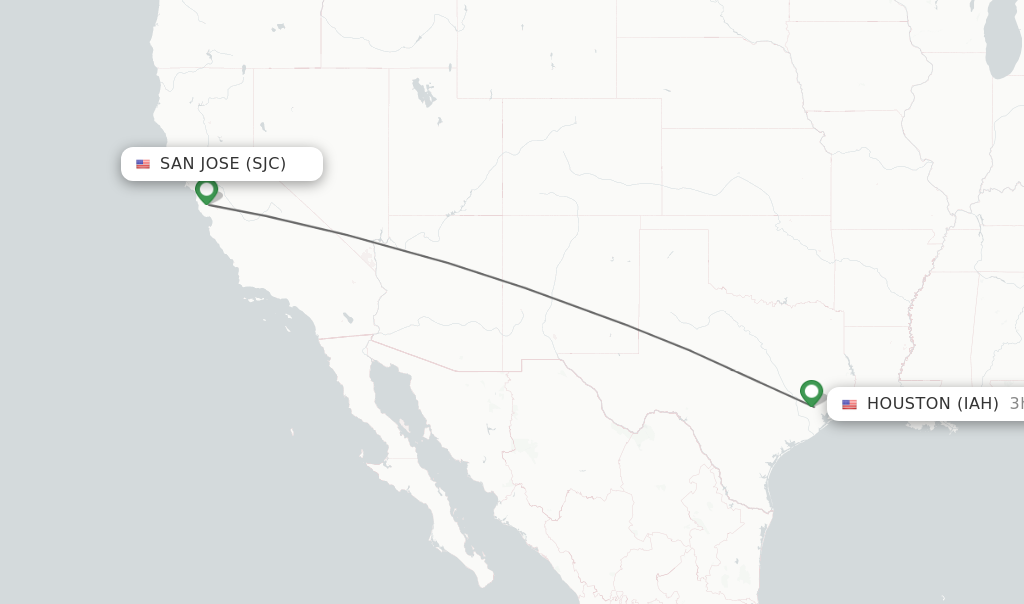 Direct non stop flights from San Jose to Houston schedules