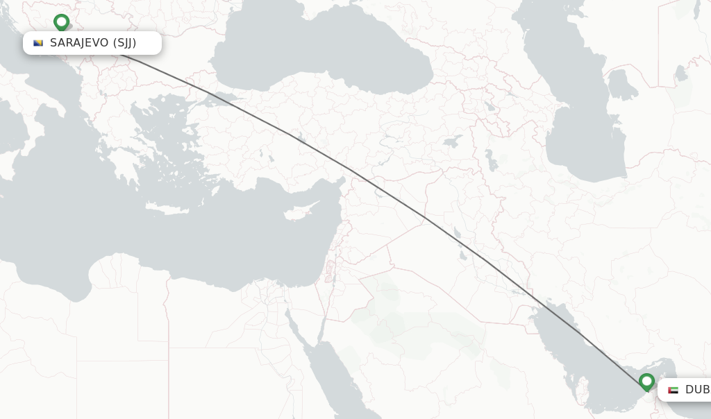 Direct (non-stop) flights from Sarajevo to Dubai - schedules ...