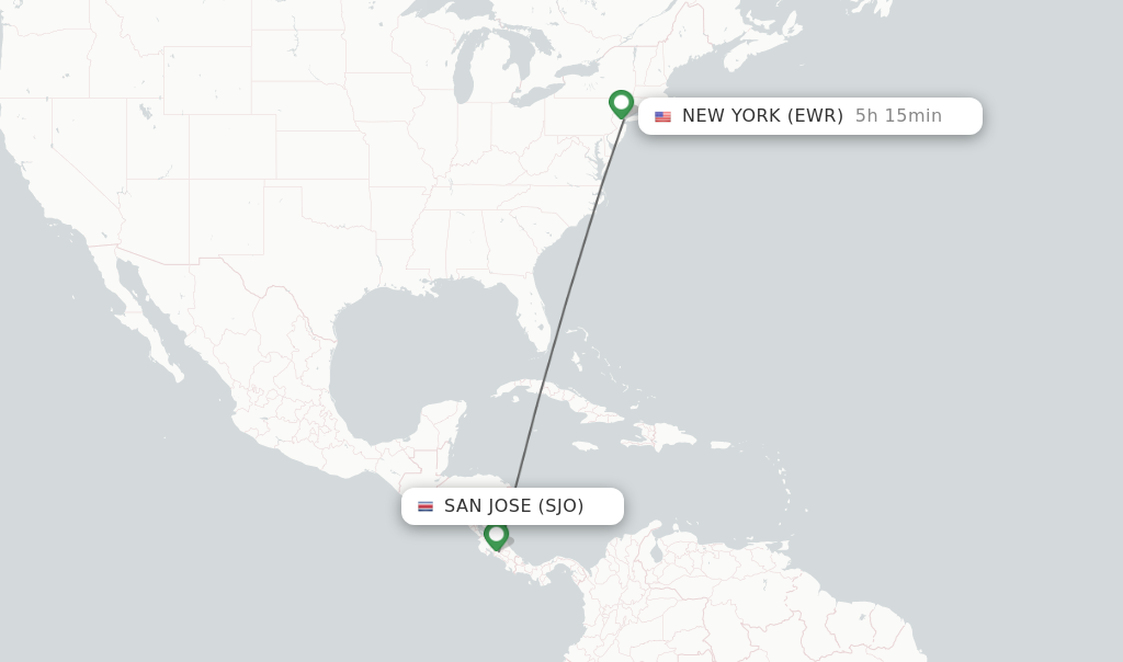 Direct non stop flights from San Jose to New York schedules