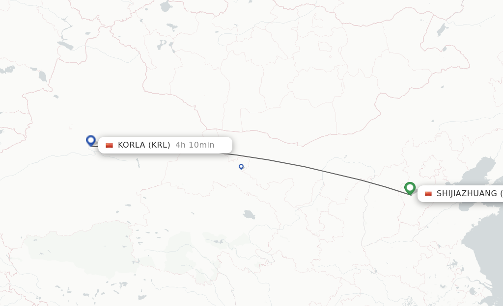 Direct (non-stop) Flights From Shijiazhuang To Korla - Schedules ...