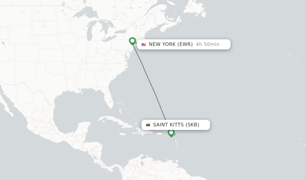 Direct non stop flights from Saint Kitts to New York schedules