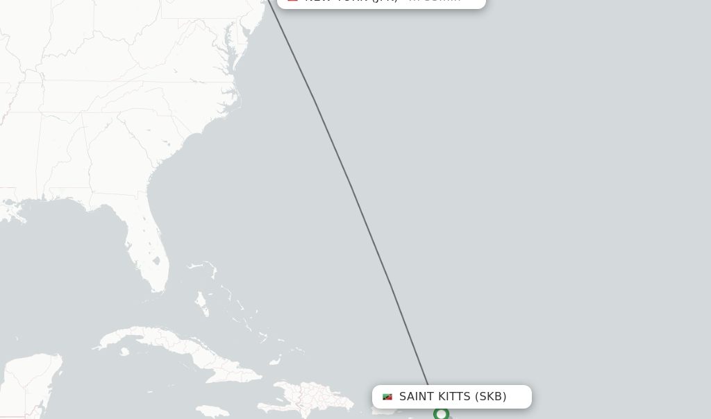 Direct non stop flights from Saint Kitts to New York schedules