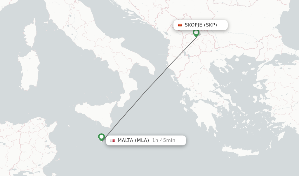 Direct (non-stop) Flights From Skopje To Malta - Schedules ...