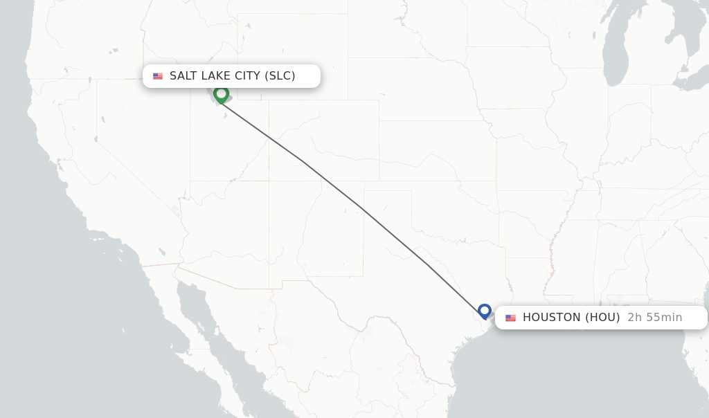 Direct non stop flights from Salt Lake City to Houston