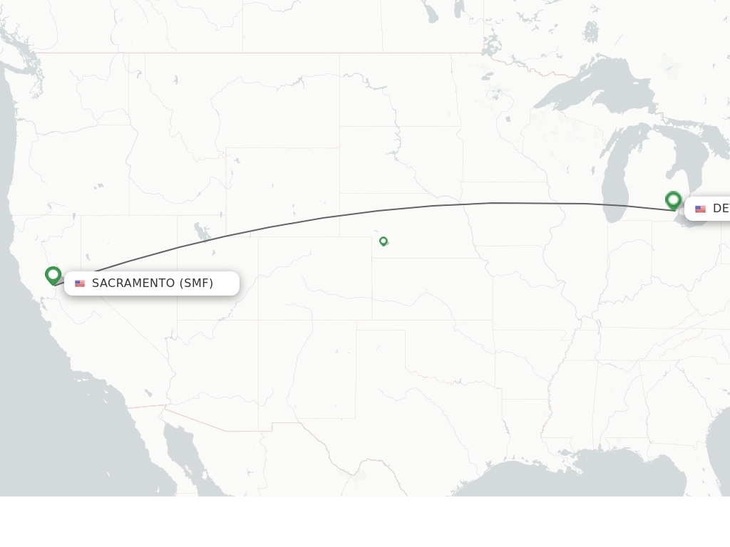 Direct non stop flights from Sacramento to Detroit schedules