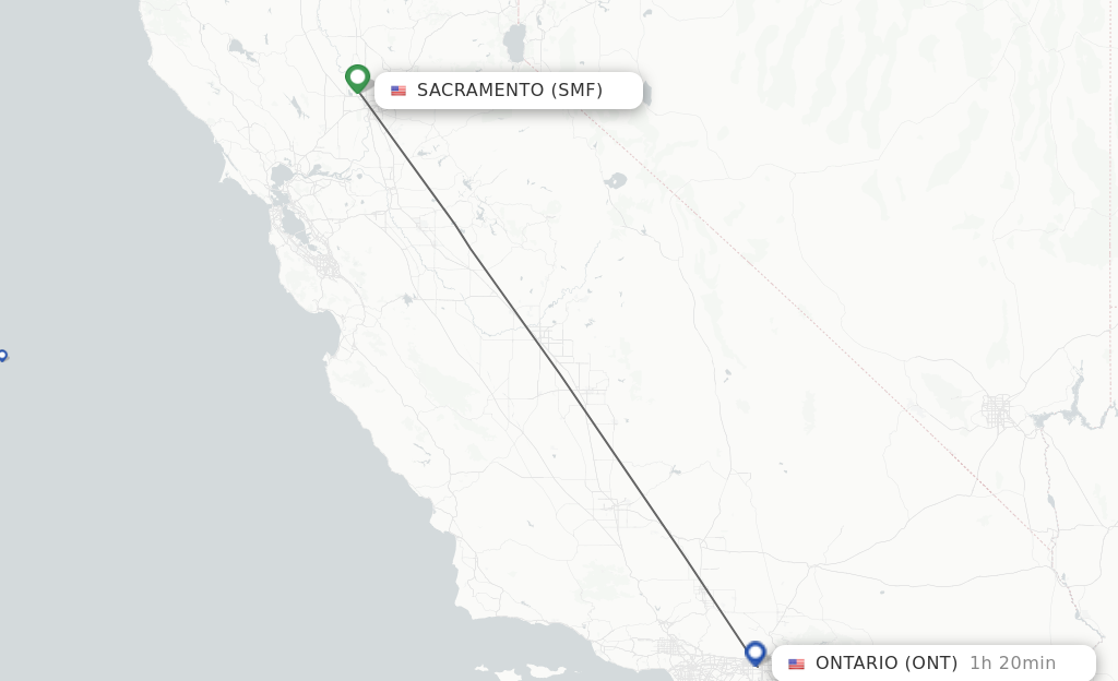 Direct non stop flights from Sacramento to Ontario schedules