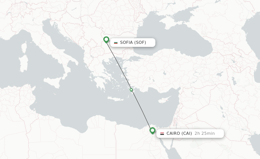 Direct (non-stop) flights from Sofia to Cairo - schedules - FlightsFrom.com