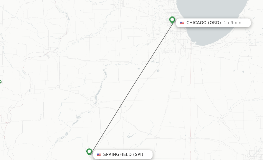 Direct (nonstop) flights from Springfield to Chicago schedules