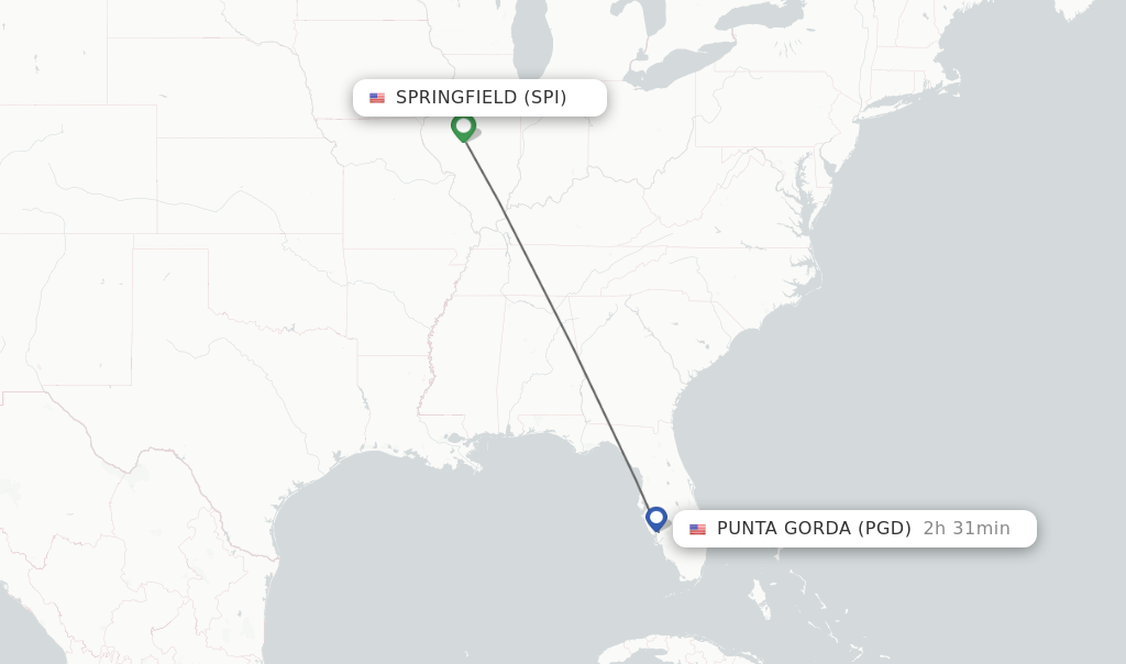 Direct (non-stop) Flights From Springfield To Punta Gorda - Schedules ...