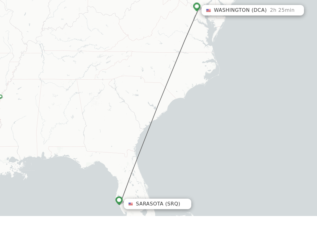 Direct non stop flights from Sarasota to Washington schedules