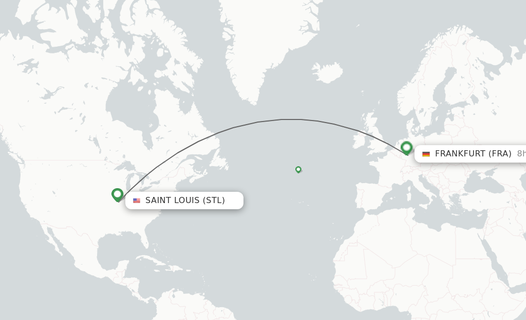 Direct non stop flights from Saint Louis to Frankfurt