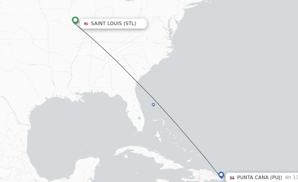 Direct non stop flights from Saint Louis to Punta Cana