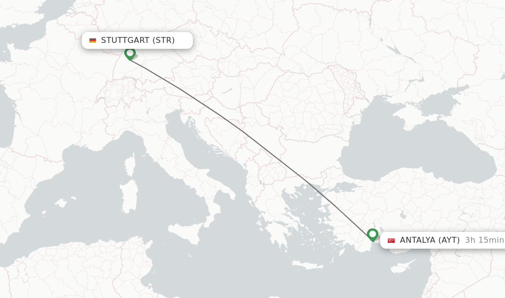 Direct (nonstop) flights from Stuttgart to Antalya schedules