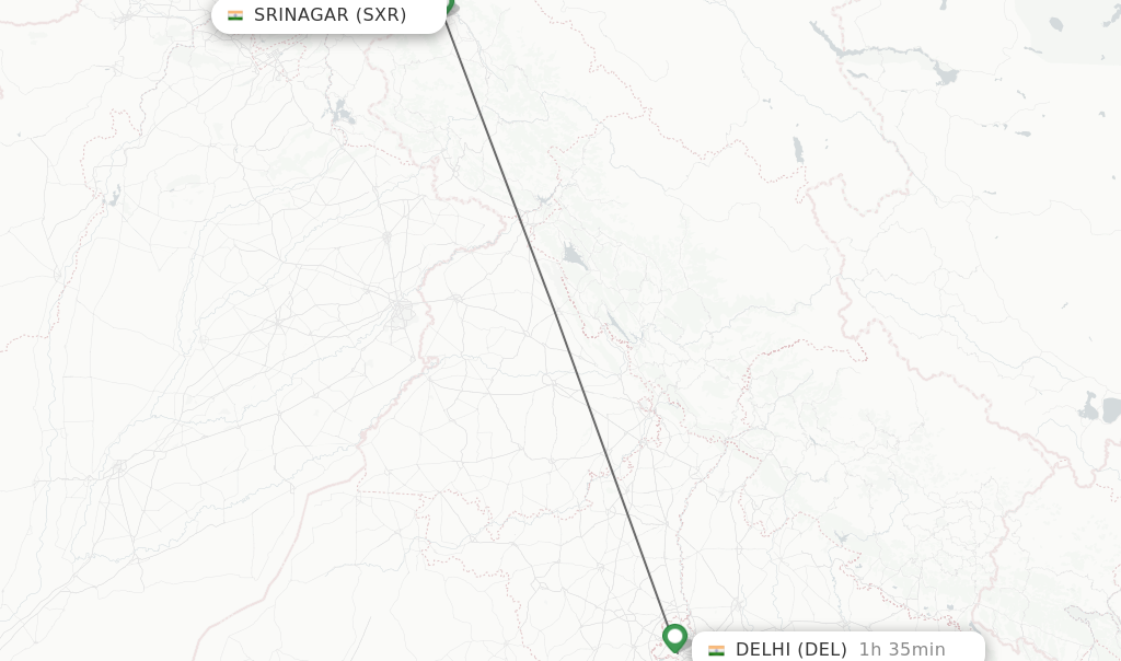 Direct (non-stop) flights from Srinagar to Delhi - schedules ...