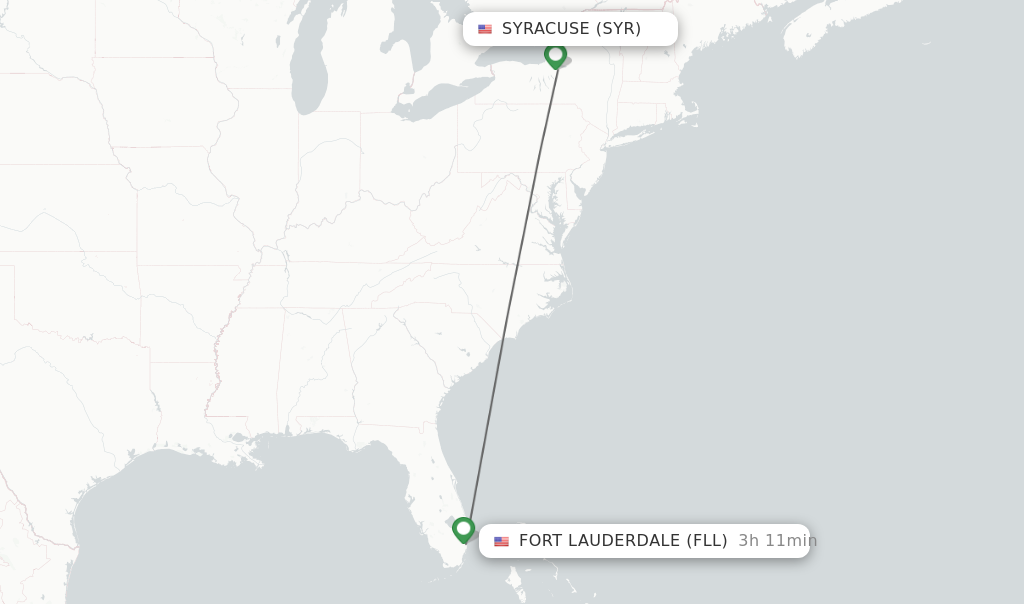 Direct non stop flights from Syracuse to Fort Lauderdale