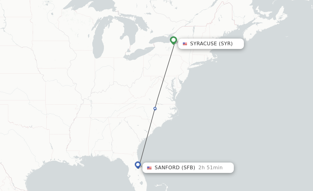 Direct non stop flights from Syracuse to Orlando schedules