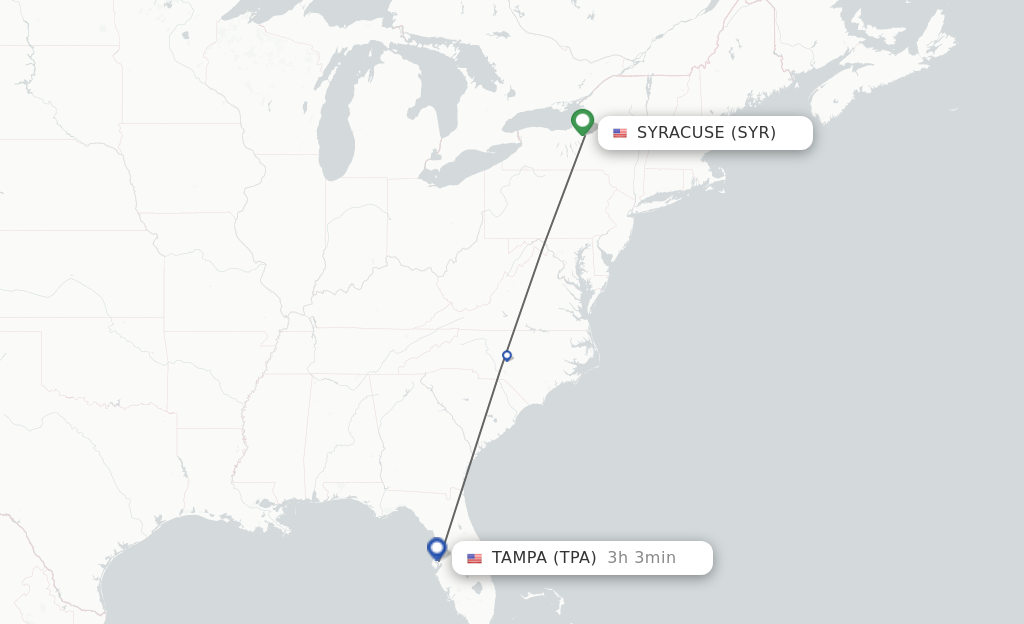 Direct non stop flights from Syracuse to Tampa schedules