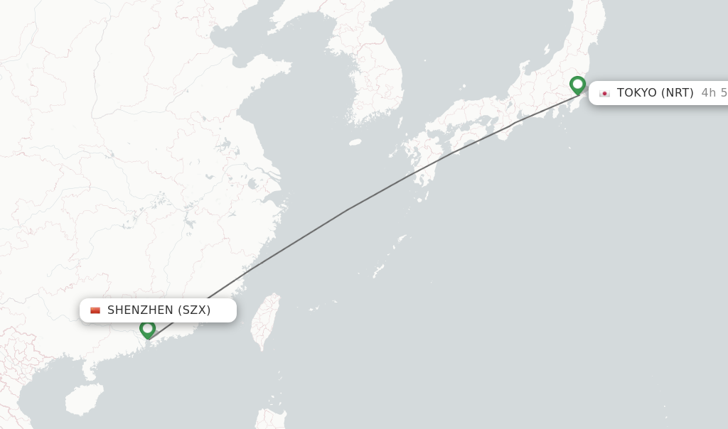 Direct (non-stop) flights from Shenzhen to Tokyo - schedules ...