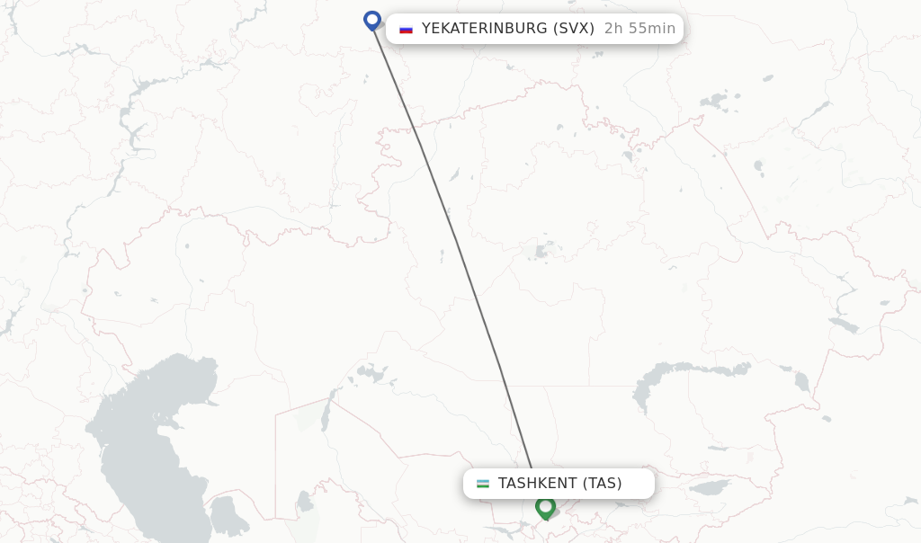 Direct (non-stop) flights from Tashkent to Yekaterinburg - schedules ...