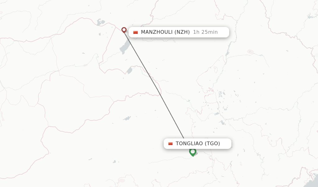 Direct (non-stop) flights from Tongliao to Manzhouli - schedules ...