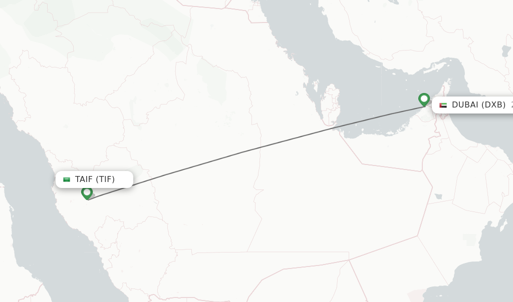 Direct non stop flights from Taif to Dubai schedules