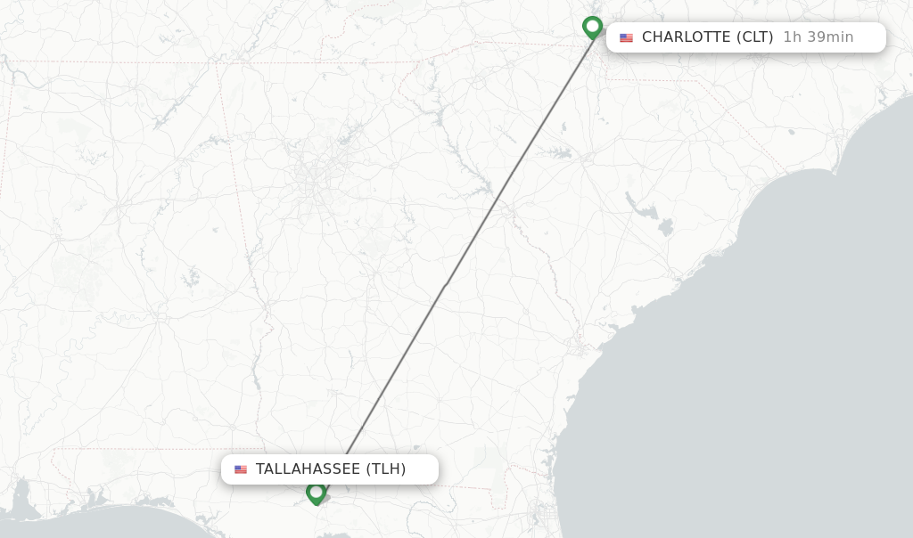 Direct non stop flights from Tallahassee to Charlotte