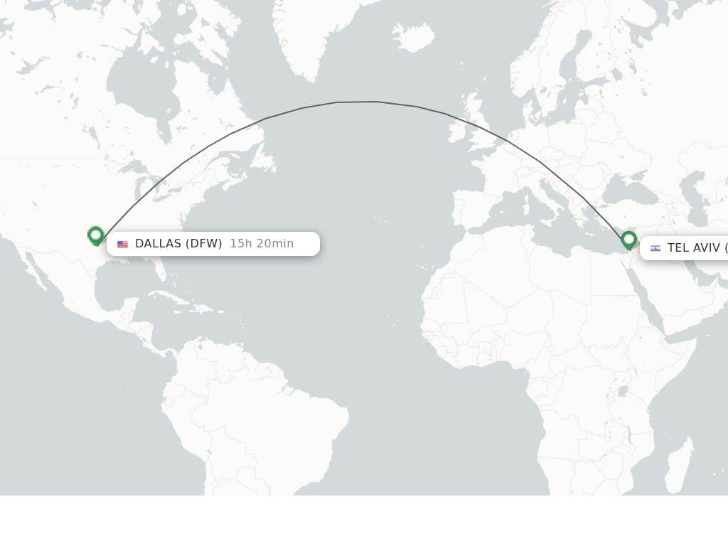 Direct non stop flights from Tel Aviv Yafo to Dallas schedules