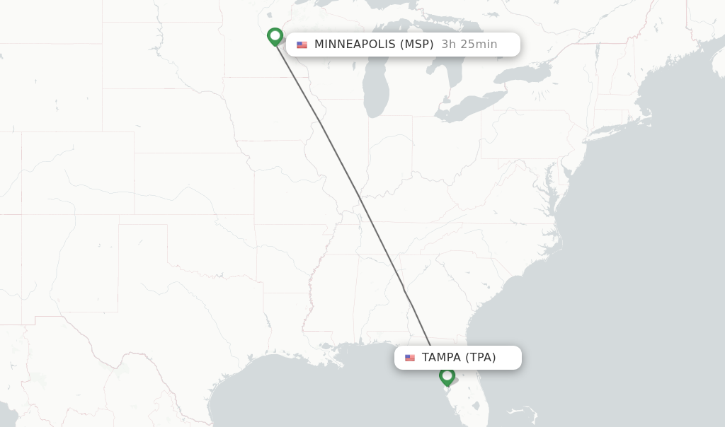 Direct non stop flights from Tampa to Minneapolis schedules